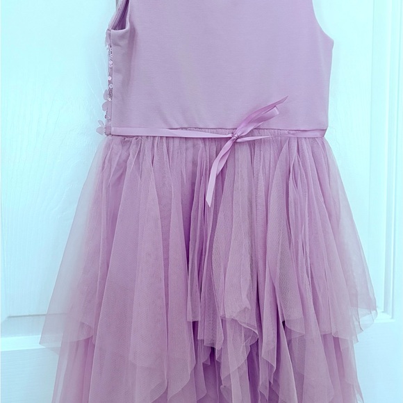 NWT Nordstrom Zunie Girl Lilac Floral Sparkle Girls’ Dress Size M - Picture 4 of 5